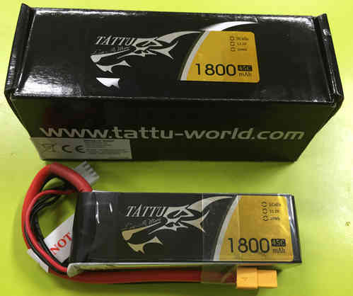 Tattu 1800mAh 45C 3S1P Lipo Battery Pack
